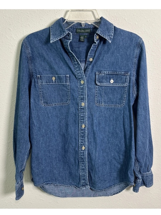 Ralph Lauren Tops - Ralph Lauren Women’s XS Casual Blue Denim Long Sleeve Button Up Shirt Cowgirl